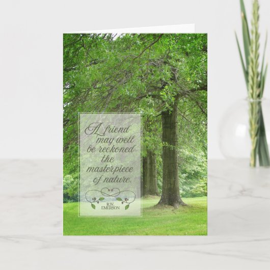 Woodland Trees Friendship | Emerson Quotation Kaart (Voorkant)