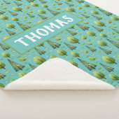 Woodland Trees gepersonaliseerde naam Sherpa Deken (3/4)