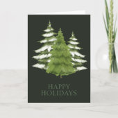 Woodland Trees thema Kerstmis gepersonaliseerd Feestdagen Kaart (Voorkant)