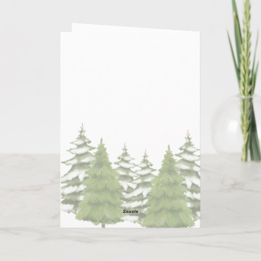 Woodland Trees thema Kerstmis gepersonaliseerd Feestdagen Kaart (Achterkant)