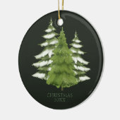 Woodland Trees thema Kerstmis gepersonaliseerd Keramisch Ornament (Links)