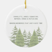 Woodland Trees thema Kerstmis gepersonaliseerd Keramisch Ornament (Achterkant)