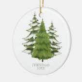 Woodland Trees thema Kerstmis gepersonaliseerd Keramisch Ornament (Links)