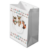 Woodland Tribal Animals Baby shower Gift Bag Medium Cadeauzakje (Achterkant Gekanteld)