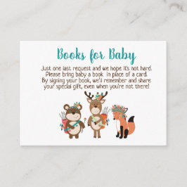 Woodland Tribal Baby shower Book Request Cards Informatiekaartje