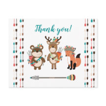 Woodland Tribal Boho Baby shower Dank u wel