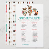 Woodland Tribal Boho Wat zit er in je Purse Game (Voorkant / Achterkant)