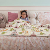 Woodland Tribal Native American Seamless Pattern Fleece Deken