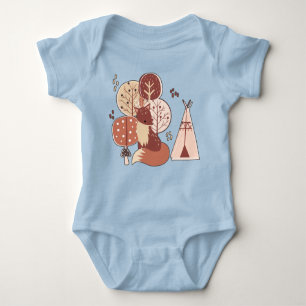 Woodland Tribal Native American Seamless Pattern Romper