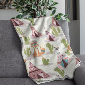 Woodland Tribal Native American Seamless Pattern Sherpa Deken