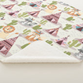 Woodland Tribal Native American Seamless Pattern Sherpa Deken (3/4)