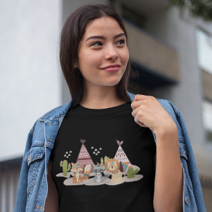 Woodland Tribal Native American Seamless Pattern T-shirt