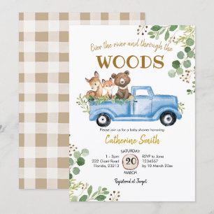 Woodland Truck Baby shower Invitation Kaart