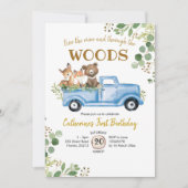 Woodland Truck Birthday Invitation Kaart (Voorkant)