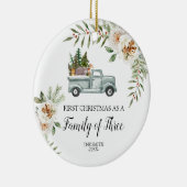 Woodland Truck-kerstfamilie van drie Keramisch Ornament (Rechts)