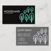 Woodland - Turquoise op Black Visitekaartje (Voorkant / Achterkant)