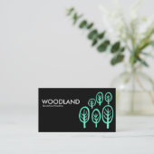 Woodland - Turquoise op Black Visitekaartje (Staand voorkant)