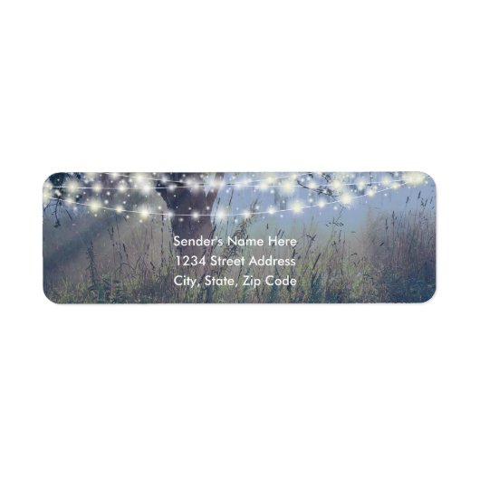 Woodland Twilight Fairy Lights Adresetiketten Etiket (Voorkant)