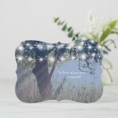 Woodland Twilight Fairy Lights Wedding Invitation Kaart (Staand voorkant)