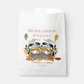 Woodland Twin Raccoons Baby shower Favor Tassen Bedankzakje (Voorkant)
