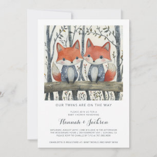 Woodland Twins-Baby shower Kaart