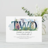 Woodland Two - 2 verjaardagsuitnodiging Kaart (Staand voorkant)