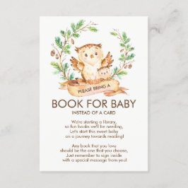 Woodland Uil Baby shower Boek voor Baby Kaart