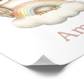 Woodland Uil op een Boho Rainbow Nursery Wall Poster (Hoek)