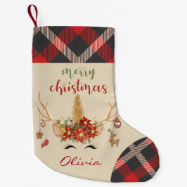 Woodland Unicorn Gezicht met gewei Kleine Kerstsok