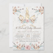 Woodland Unicorn Virtual Baby shower Gold Kaart (Voorkant)