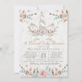 Woodland Unicorn Virtual Baby shower Silver Kaart (Voorkant)