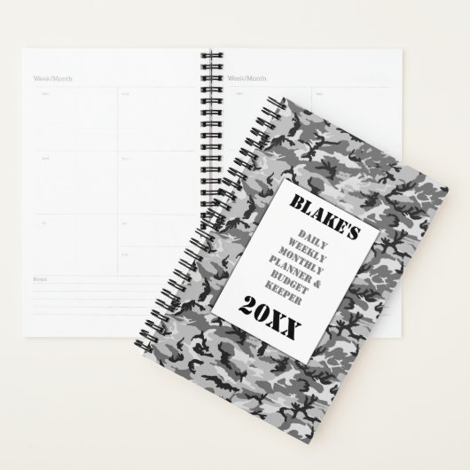 Woodland Urban Camouflage Daily Budget Planner (Display)