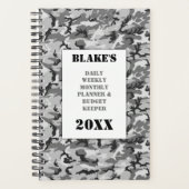 Woodland Urban Camouflage Daily Budget Planner (Voorkant)