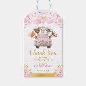 Woodland Valentijnse SweeLieverd Pink Gold Balloon Cadeaulabel (Voorkant)