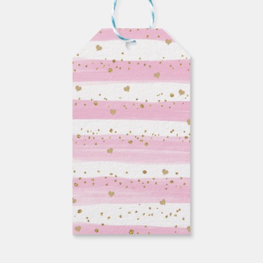 Woodland Valentijnse SweeLieverd Pink Gold Balloon Cadeaulabel (Achterkant)