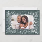 Woodland varens dennenappel donkergroen feestdagenkaart (Voorkant)