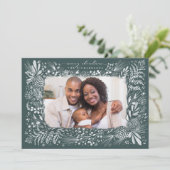 Woodland varens dennenappel donkergroen feestdagenkaart (Staand voorkant)