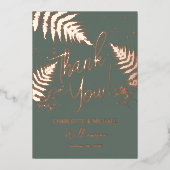 Woodland varens foto overlay bruiloft dank u folie uitnodiging (Voorkant)