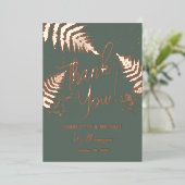 Woodland varens foto overlay bruiloft dank u folie uitnodiging (Staand Voorkant)