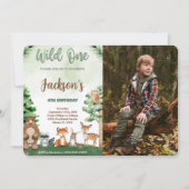 Woodland Verjaardag Foto uitnodiging (Voorkant)