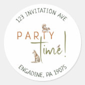 Woodland Verjaardag Retour Adres Envelop Afdichtin Ronde Sticker (Voorkant)