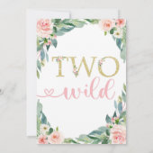 Woodland Verjaardag Uitnodiging Twee Wild Uitnodig (Achterkant)