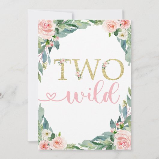 Woodland Verjaardag Uitnodiging Twee Wild Uitnodig (Achterkant)