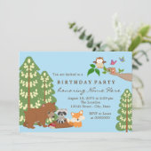 Woodland verjaardagsfeestje kaart (Staand voorkant)