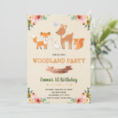 Woodland verjaardagsuitnodigingskaart kaart (Staand voorkant)