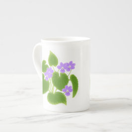 Woodland Violets Bone China Mok