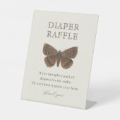 Woodland  vlindermot luier Raffle Reclamebord Met Voetstuk (Voorkant)