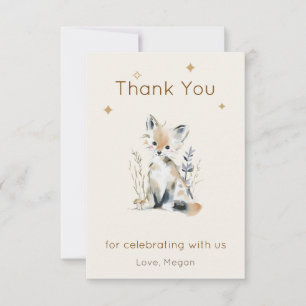 Woodland Vos Baby Shower Bedankkaart