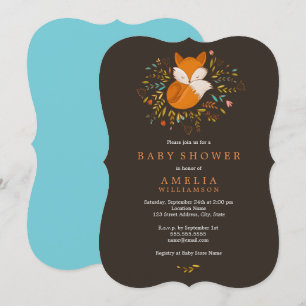 Woodland Vos Baby Shower Uitnodiging
