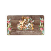 Woodland vrienden Baby shower Adres Label (Voorkant)
